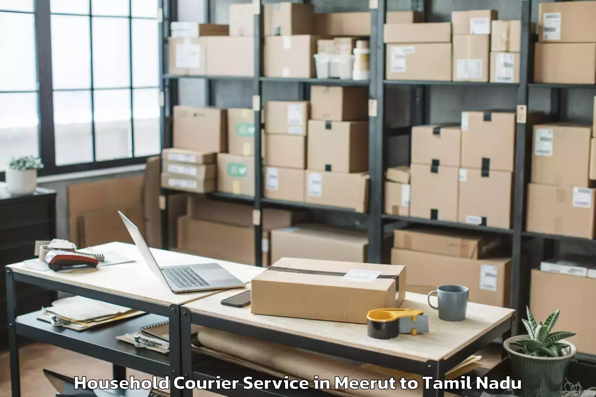 Affordable Meerut to Minjur Household Courier